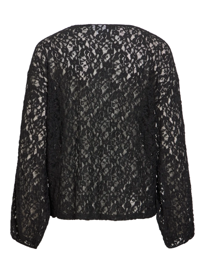 VL VIALDEIA O-NECK L/S Bluse - sort