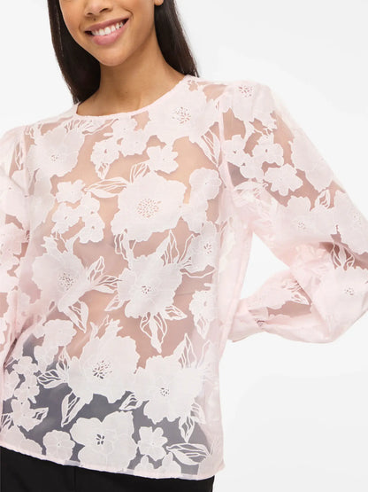 VL VIBILLIE O-NECK L/S TOP - lyserød