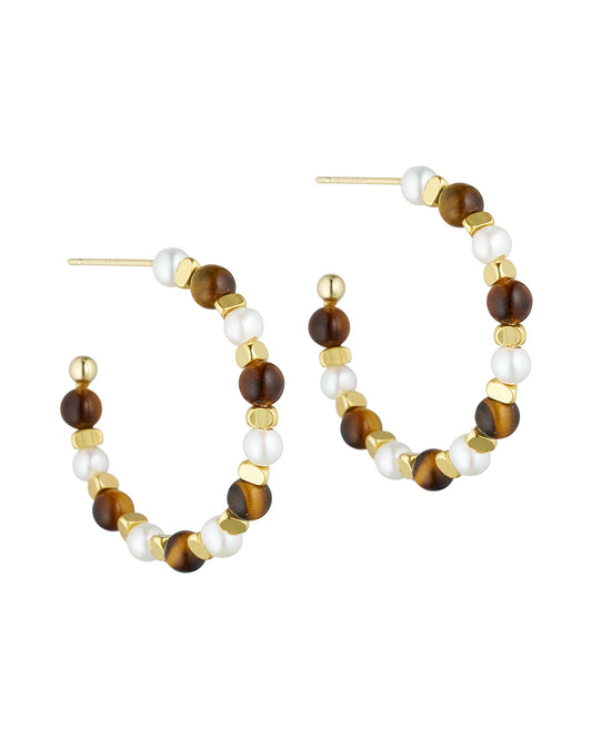 TS Creole Earring Brown - natural gold