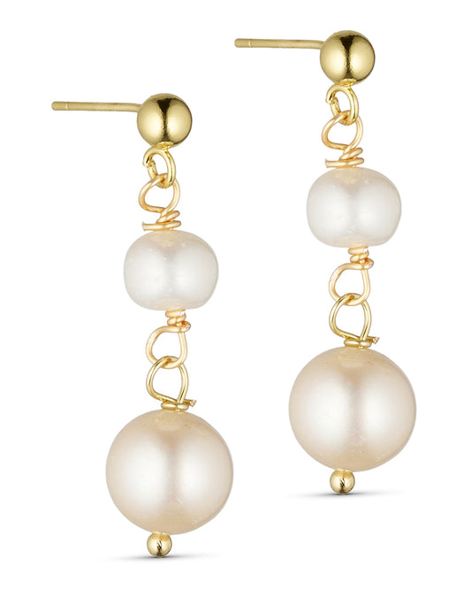 TS Jackie 2-stone pearl earring - natural-gold