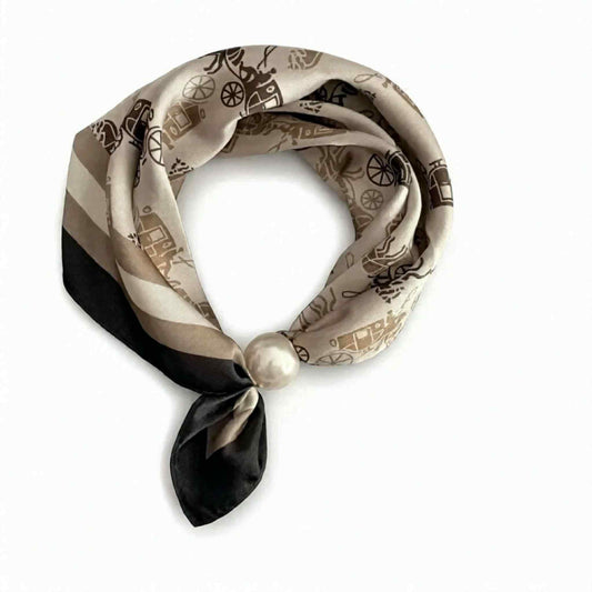 TS Chloe Scarf w. magnetic pearl - horse