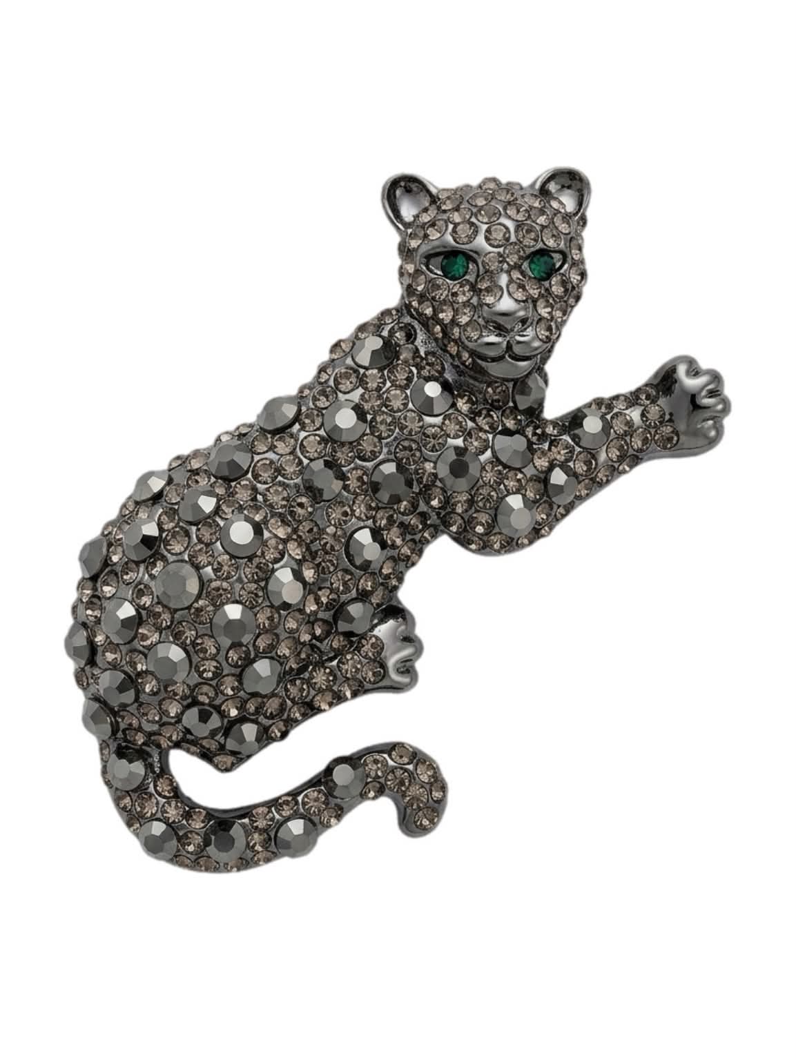 TS Pin Leopard - black glass stones