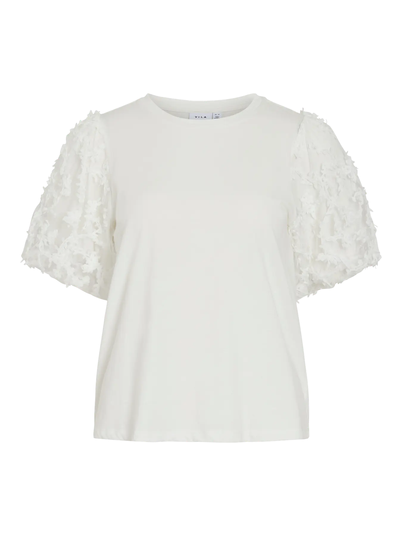 VL VIONESCA O-NECK S/S TOP - m/smukke ærmer - hvid