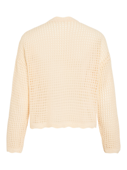 VL Vienny L/S FLOWER KNIT CARDIGAN - creme m/blomster
