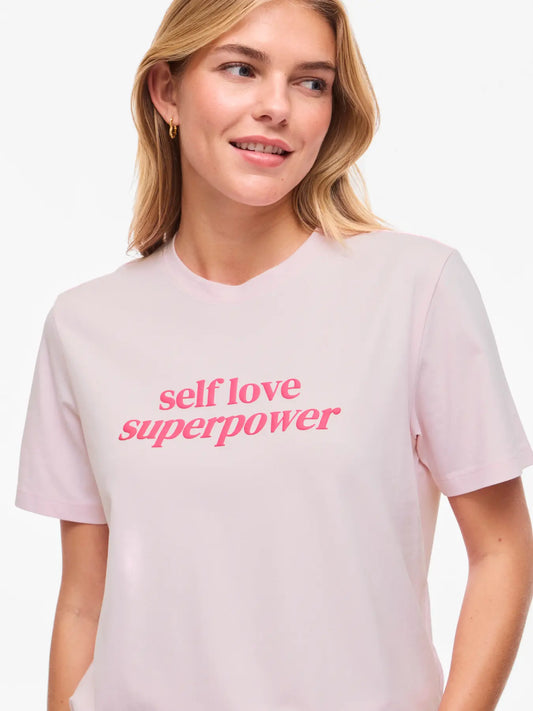 VLVINORA S/S T-SHIRT - lyserød m/tryk