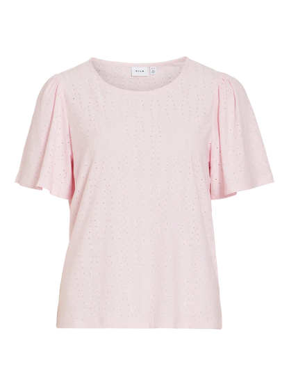 VL VIBELLI O-NECK S/S TOP - lyserød