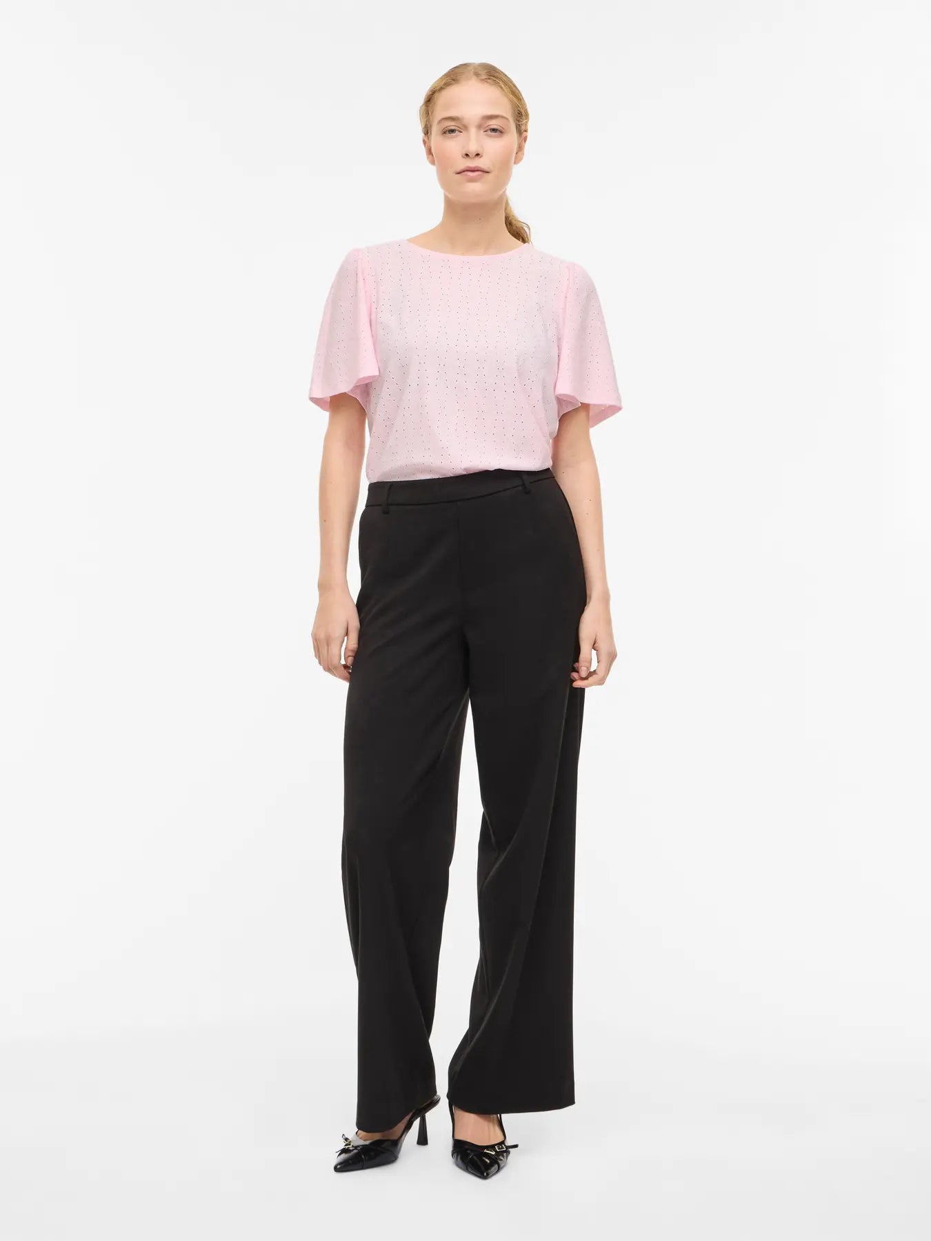 VL VIBELLI O-NECK S/S TOP - lyserød