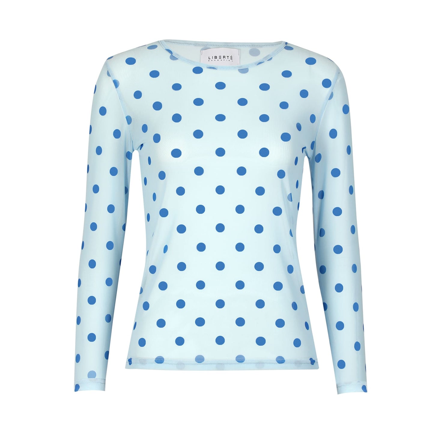 LB Mesh bluse - light blue blue dot