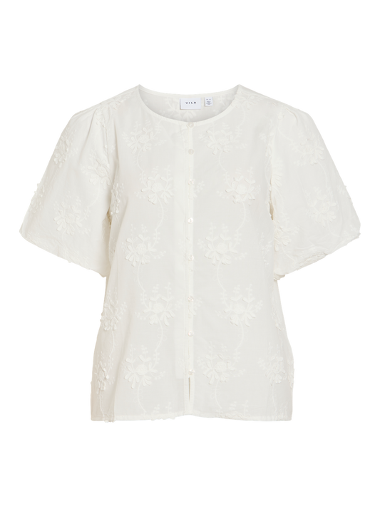 VL VIANTONETT O-NECK 2/4 SHIRT - HVID