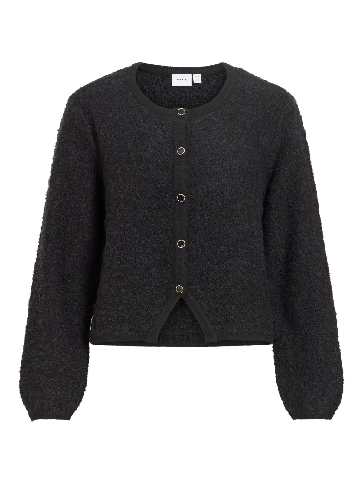 VL VIPIGGA O-NECK L/S KNIT JACKET - BLACK