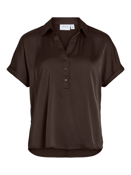 VL VIENNA RAVENNA S/S TOP - coffee bean brown