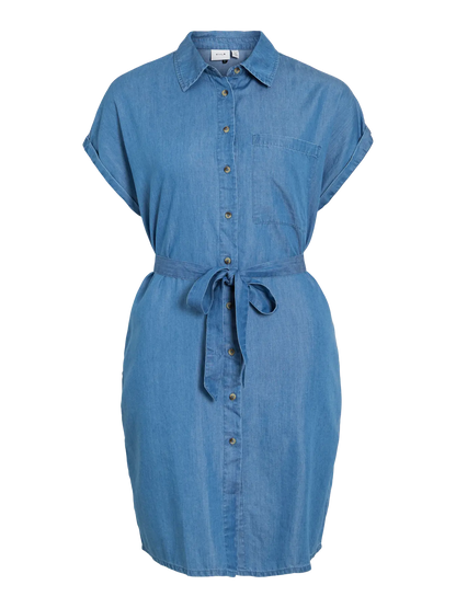 VL VINORI S/S SHIRT DRESS - blue denim lyocell