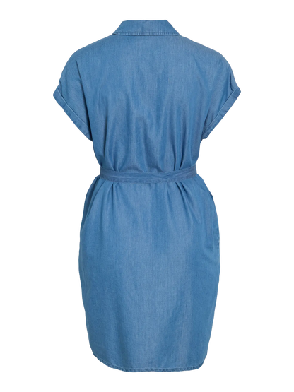 VL VINORI S/S SHIRT DRESS - blue denim lyocell