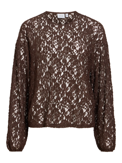 VL VIALDEIA O-NECK L/S Bluse - brun