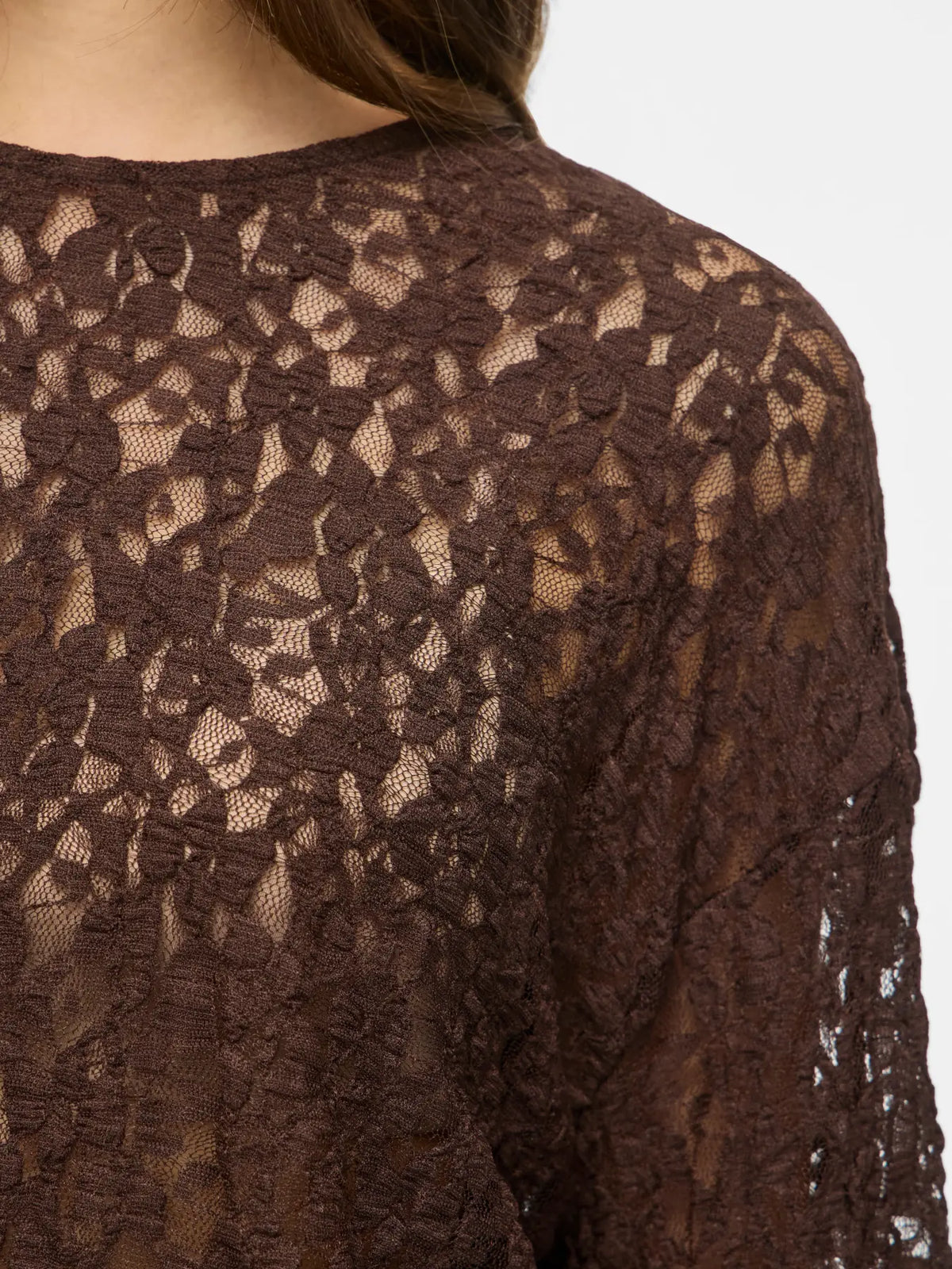 VL VIALDEIA O-NECK L/S Bluse - brun