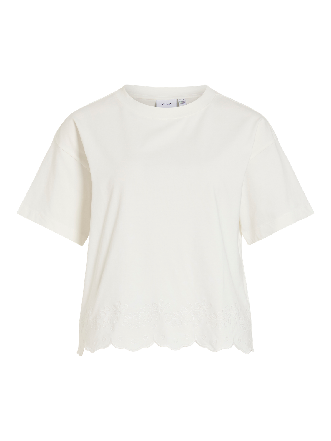 VL VINORANI EMB O-NECK T-SHIRT - hvid m/broderi