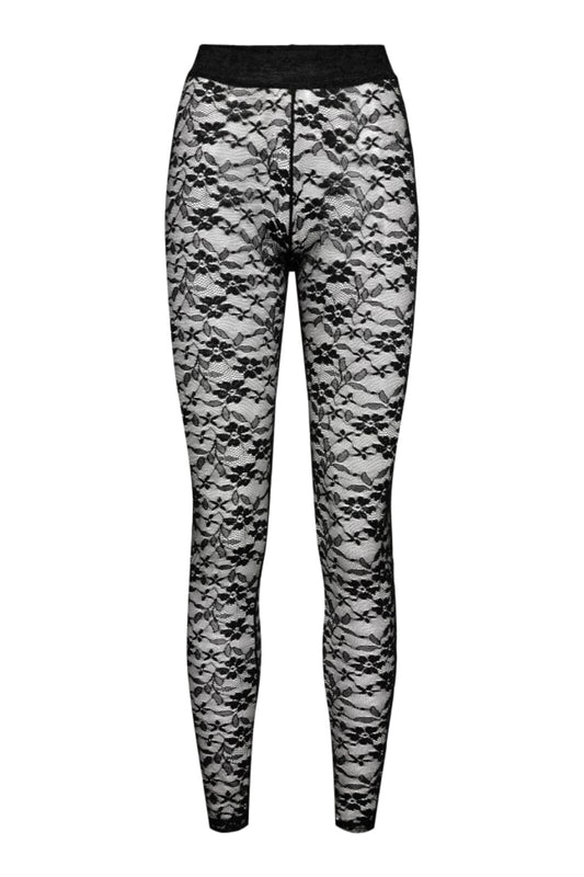 LB Isa Leggings - sort blomsterprint