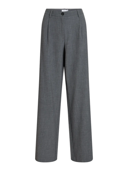 VL VIKARI RW WIDE WVN PANT - dark grey melange
