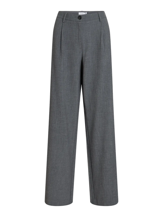 VL VIKARI RW WIDE WVN PANT - dark grey melange