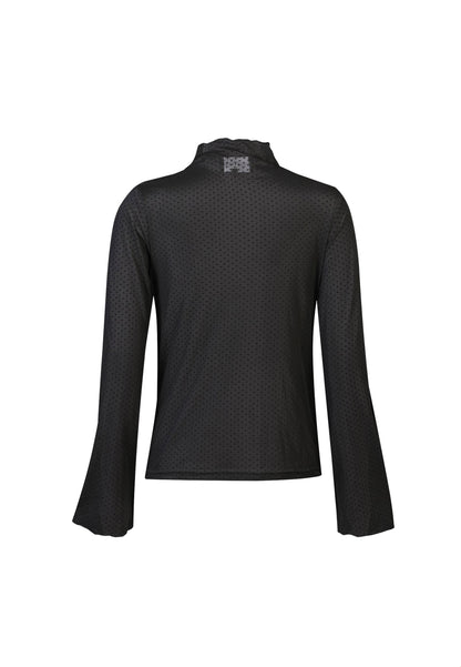 LB MESH LS TROMPET MESH TOP - black dot