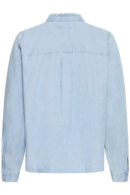 IC TULLE Shirt - lys denim m/fine detaljer