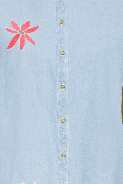 IC TULLE Shirt - lys denim m/fine detaljer