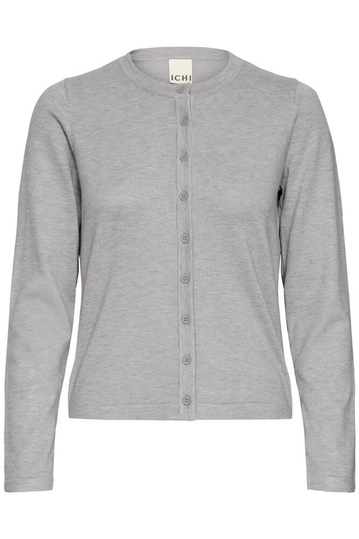IC LULS O-Neck Cardigan - Light grey melang