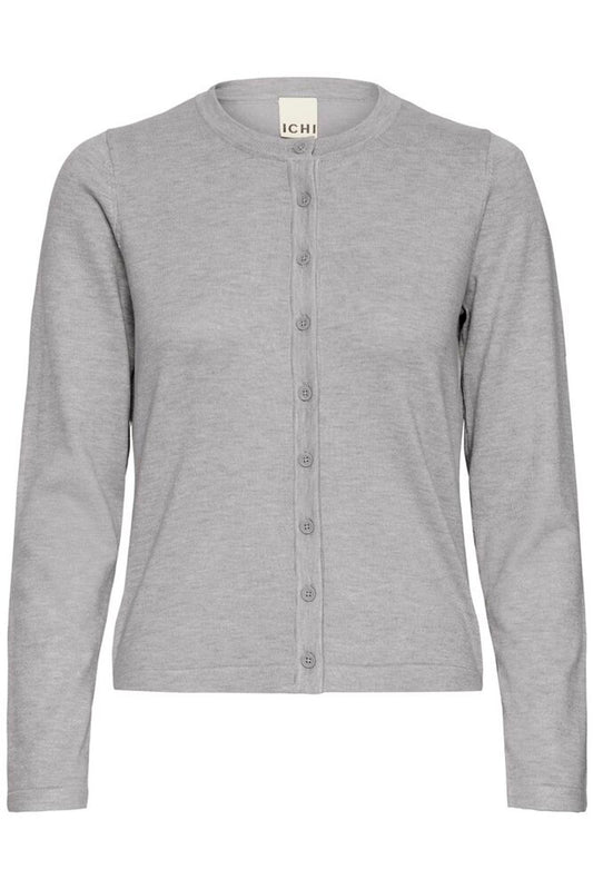 IC LULS O-Neck Cardigan - Light grey melang