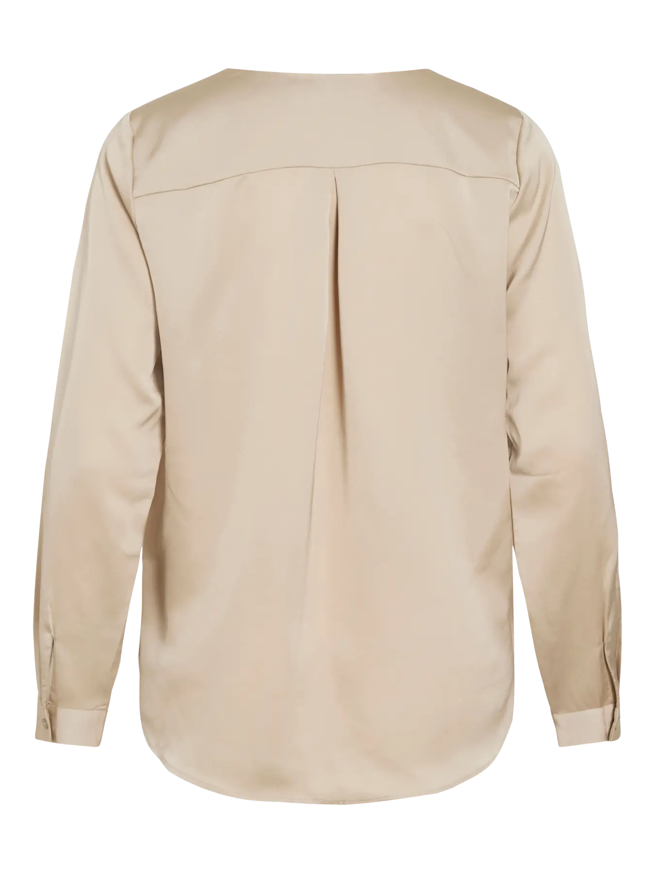 VL VIELLETTE V-NECK L/S SATIN SHIRT - CREME