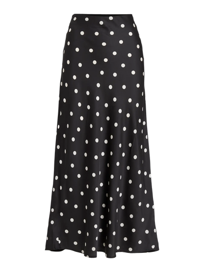 VIELLETTE HW MIDI SKIRT - black - white dots
