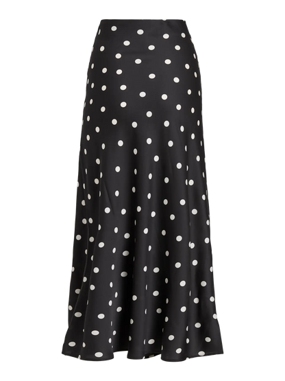 VIELLETTE HW MIDI SKIRT - black - white dots