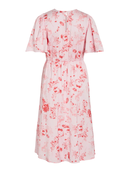 VL VITHALIA ANYA 2/4 O-NECK DRESS/DC - rosa