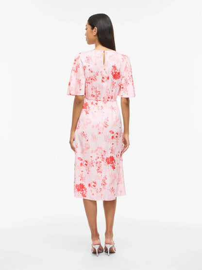VL VITHALIA ANYA 2/4 O-NECK DRESS/DC - rosa