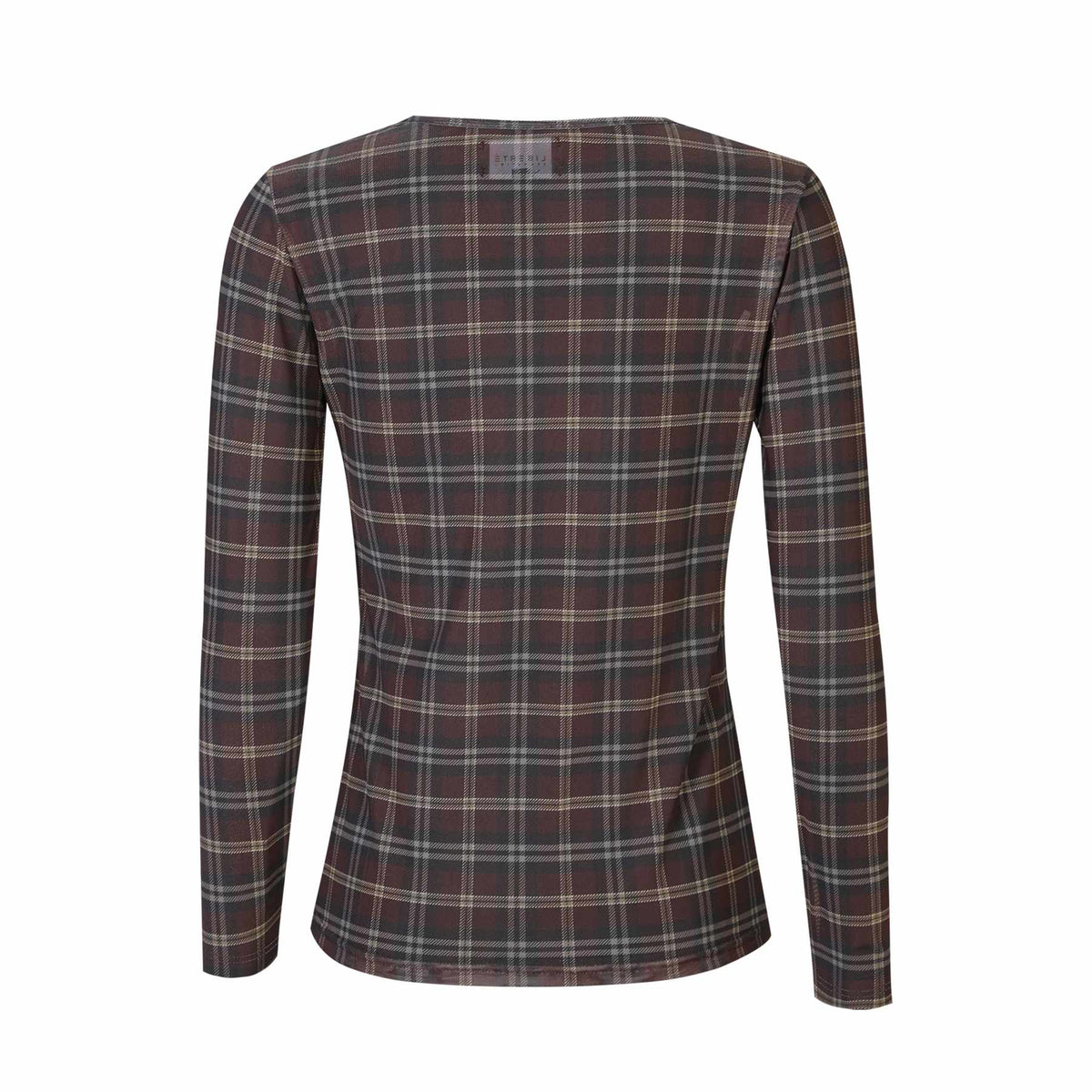 LB MESH LS T-SHIRT - DARK BROWN CHECK