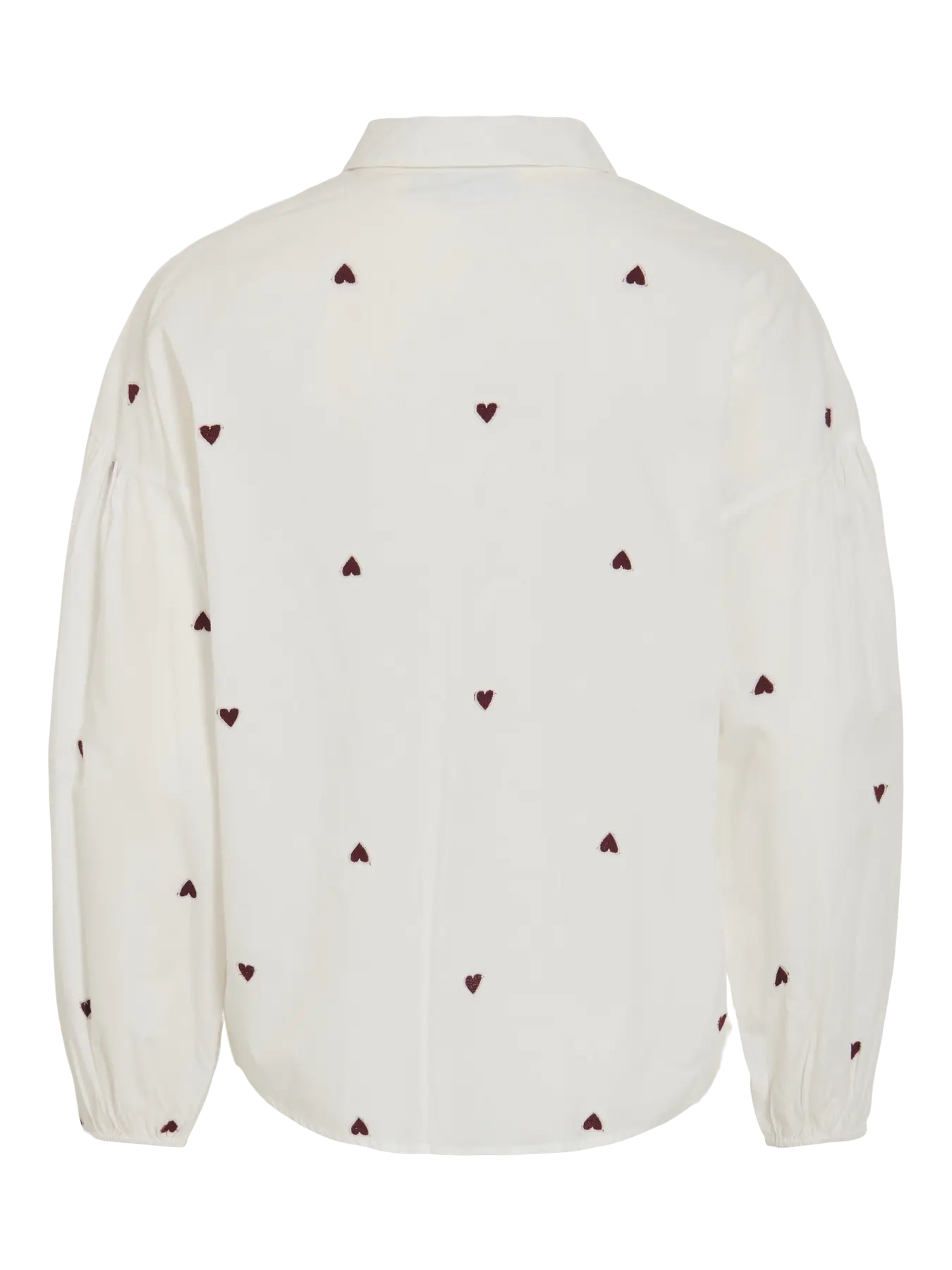 VL VISTEF L/S SHIRT - hvid m/bordeaux hjerter