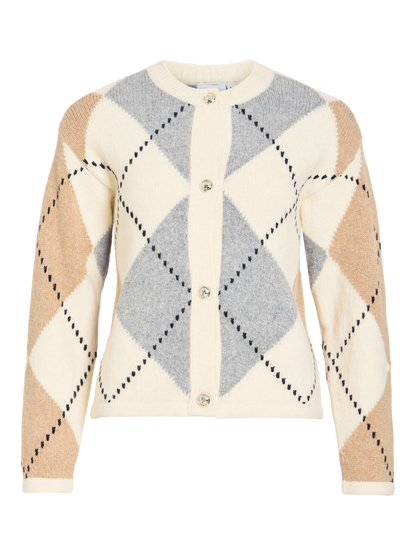 VL VICHECK NEW L/S KNIT CARDIGAN - harlekin tern