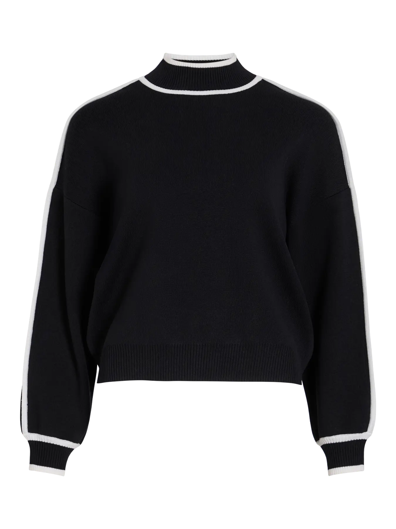 VL VILOCA HIGH NECK STRIPE KNIT - black