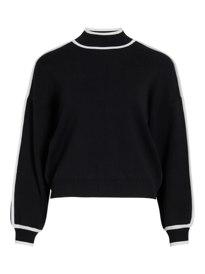 VL VILOCA HIGH NECK STRIPE KNIT - black