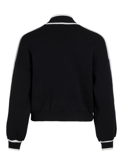 VL VILOCA HIGH NECK STRIPE KNIT - black