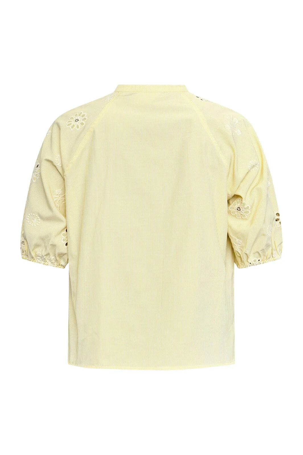 SP EDINA-SS Shirt - gul/strib m/broderi