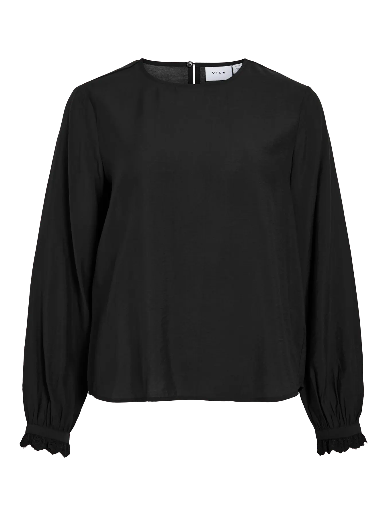 VL VIMALIMA L/S FRILL TOP - sort