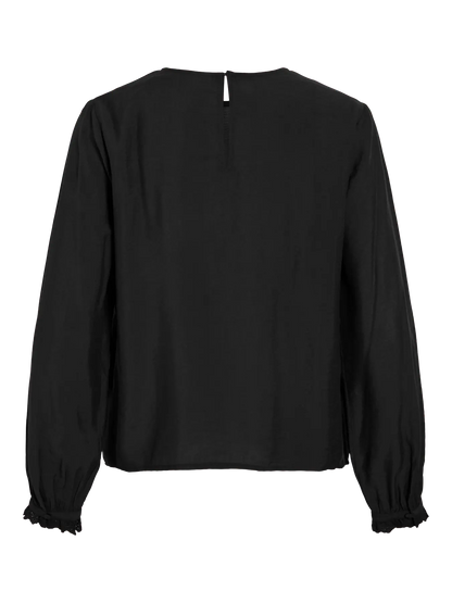 VL VIMALIMA L/S FRILL TOP - sort
