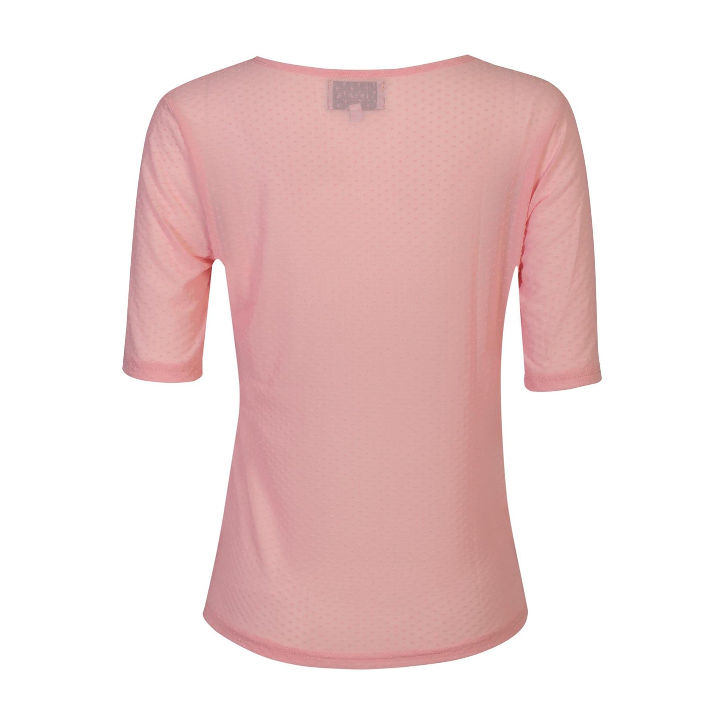 Libertè mesh bluse m/korte ærmer og prikker - rosa