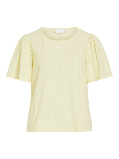 VL VIBELLI O-NECK S/S TOP - gul