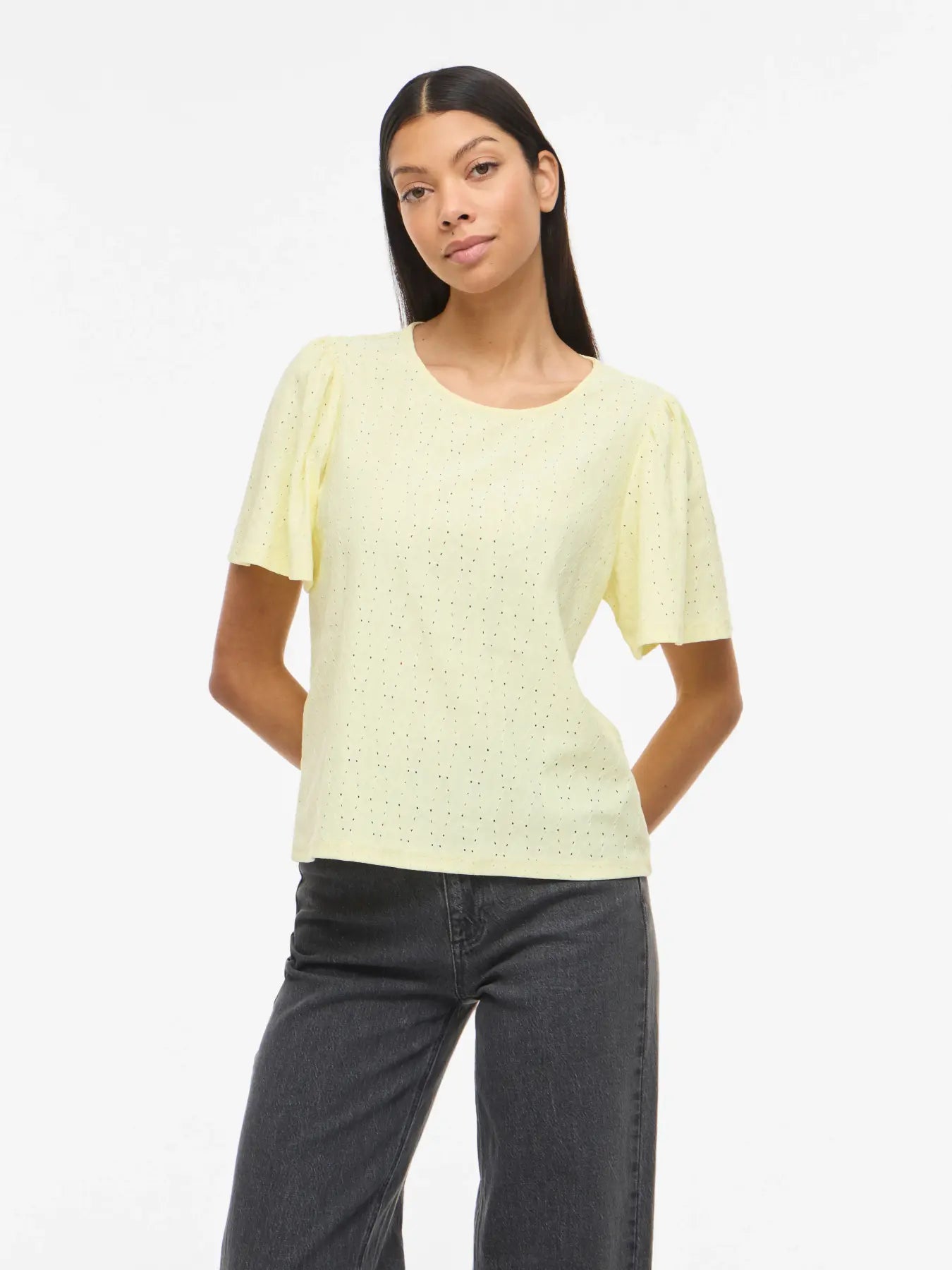 VL VIBELLI O-NECK S/S TOP - gul