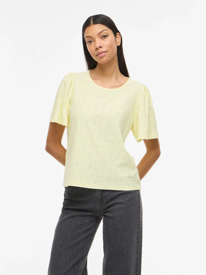 VL VIBELLI O-NECK S/S TOP - gul