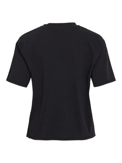 VL VIVARZIMA FLOWER O-NECK T-SHIRT - sort m/blomster