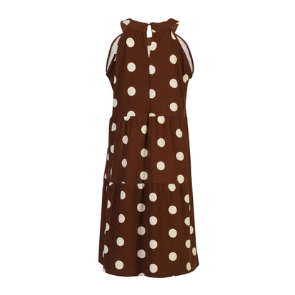 LB ALMA Anni Dress - brown creme dots