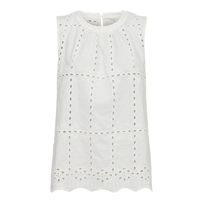 LB Brody Top - hvid m/broderi