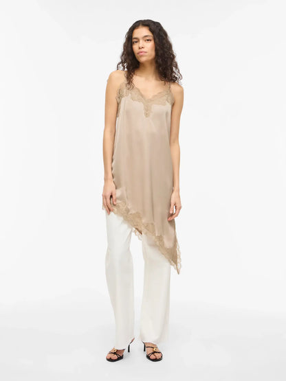 VL VILACEY STRAP DRESS - beige